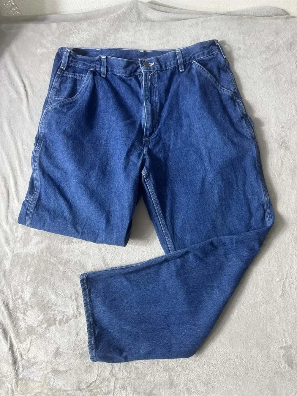 Carhartt Men’s 36x32 Dungaree Fit Carpenter Jeans Blue Denim Work Utility Pants